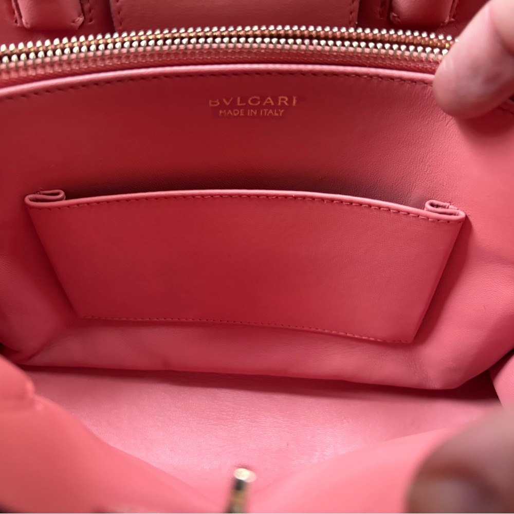 SOLD!!! BVLGARI Isabella Rossellini Icona 10 Bordeaux Grey Leather Tote Handbag - Picture 5 of 6